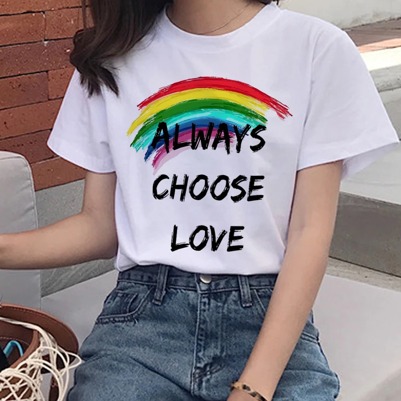 Летние повседневные Love Is с О-образным вырезом Футболка Гордость Женская футболка