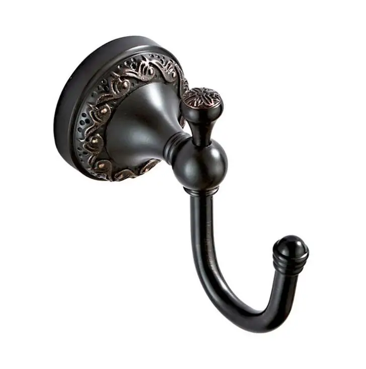 Черные крючки для халата в ванную комнату латунные подвешивания одежды крючок