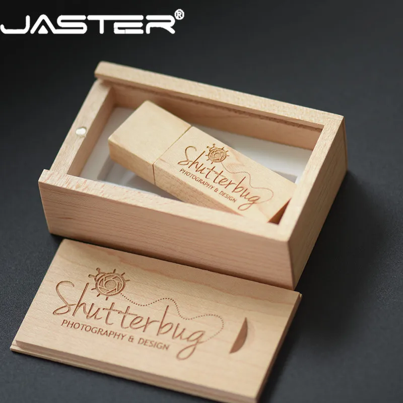 Деревянный USB флеш накопитель JASTER (бесплатный логотип на заказ) с логотипом