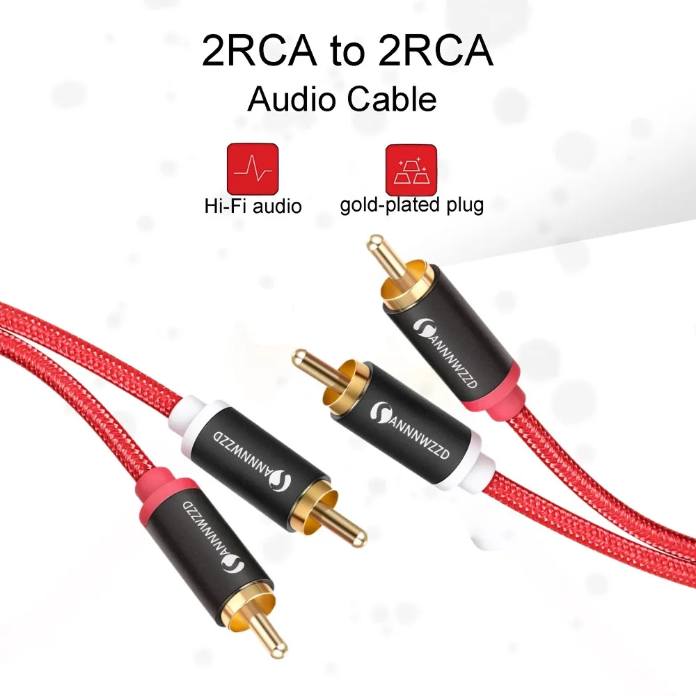 HIFI 2RCA на 2 RCA кабель OFC AV аудио 1 м 3 5 для ТВ DVD усилитель сабвуфер Саундбар динамик