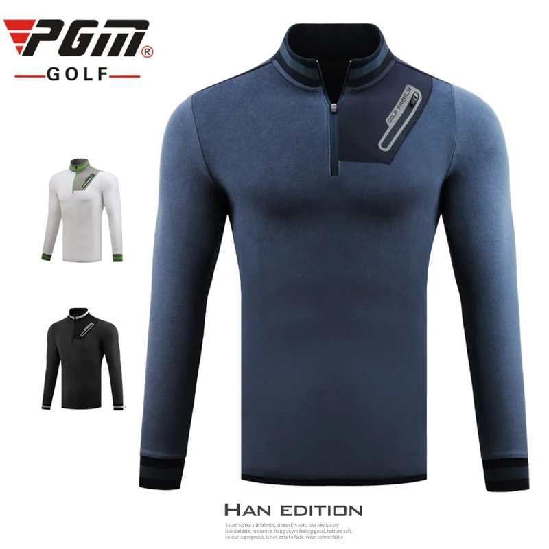Одежда PGM Мужская для гольфа теплая одежда рубашка с длинным рукавом на молнии