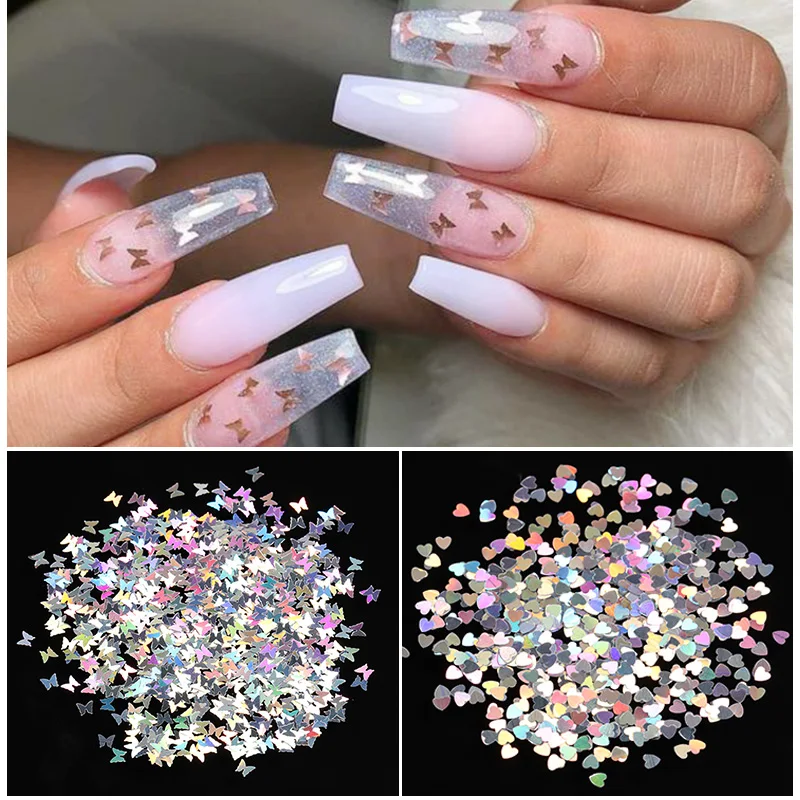 1 г неправильная бабочка гитара лист зонтик узор порошок для ногтей блестки