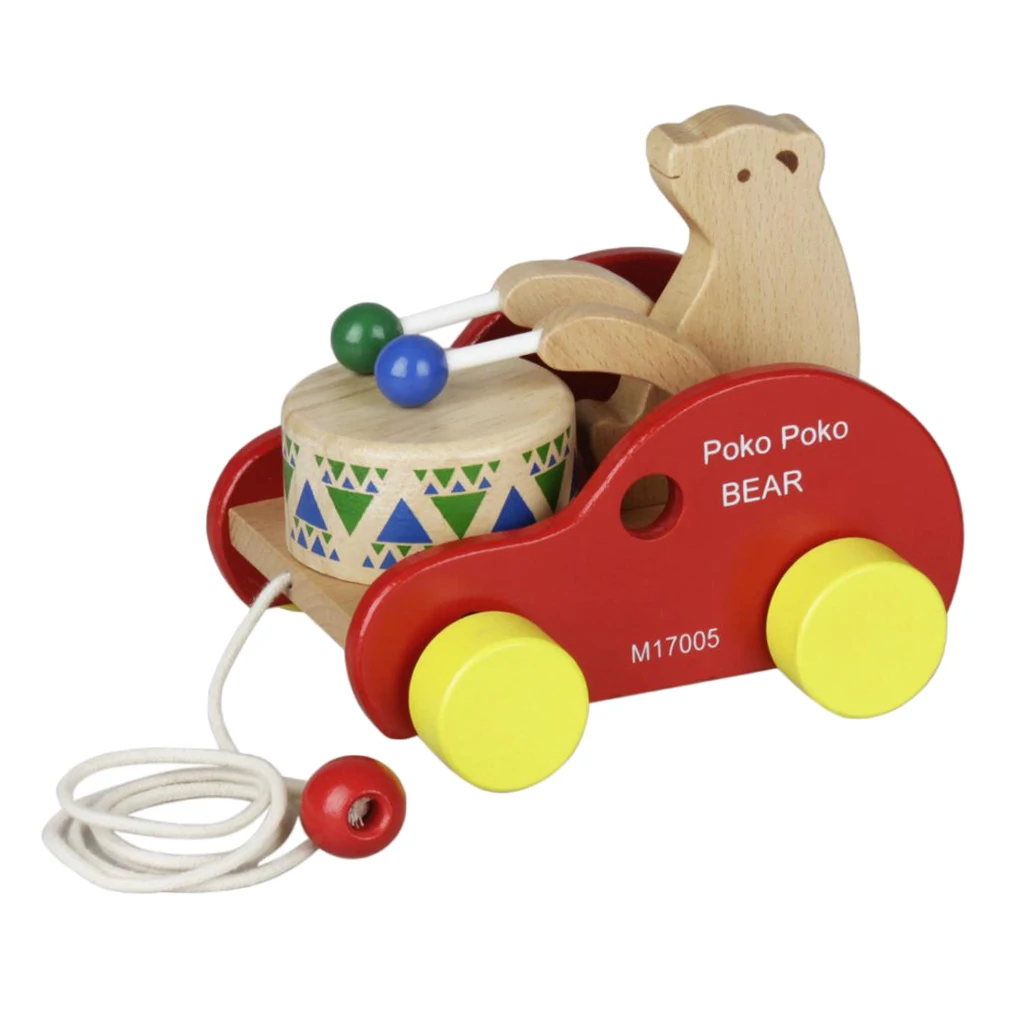 Детская развивающая игрушка-барабан Bear Beat деревянная игрушка-ходунок |