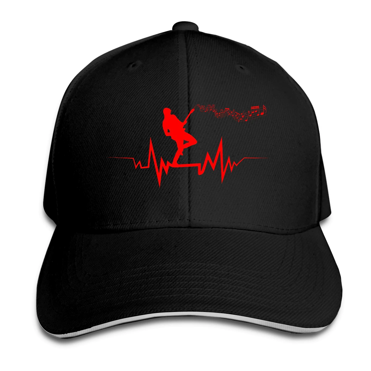 

Electric Guitar Heartbeat Hat Baseball Cap for Men Women Fashion Adjustable Sun Hat