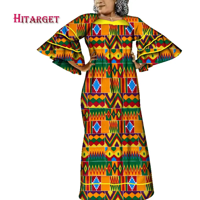 Платья с Африканским принтом Hitarget африканские платья рукавами колокольчиками