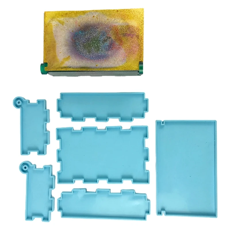 

1 Set Domino Storage Box Epoxy Resin Mold Container Silicone Mould DIY Crafts Casting Tools