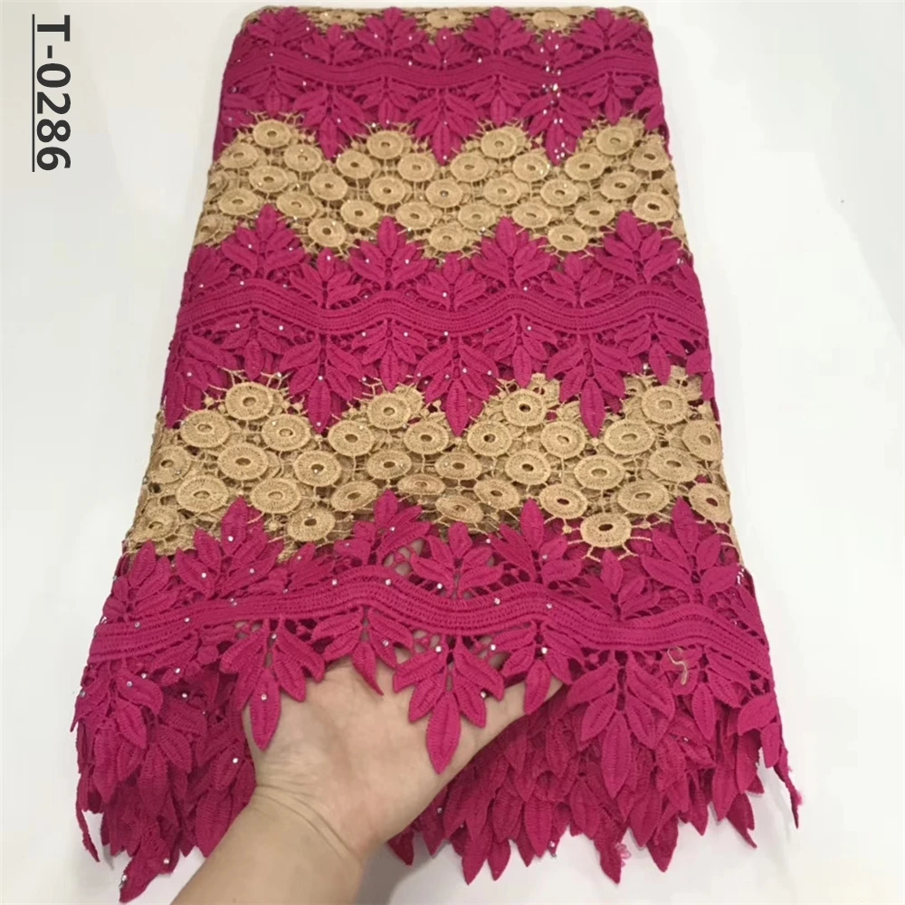 Высокое качество Африканский тюль гипюровый шнур кружевная ткань последняя