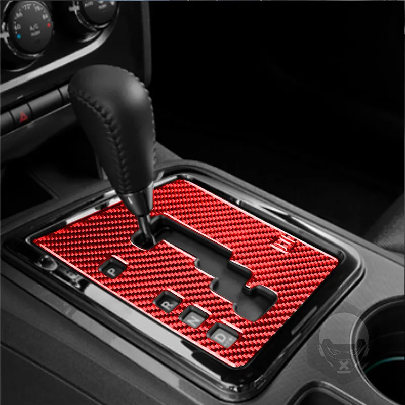 

Car Gear Panel Trim Cover Carbon Fiber Sticker For Dodge Challenger 2008-2014 Styling Accessories