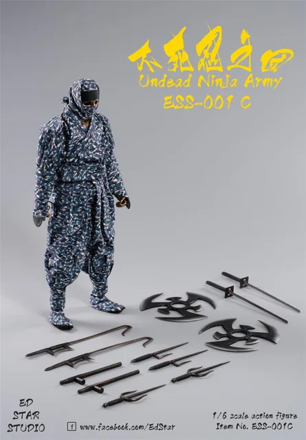 ESS-001 A/B/C 1/6 мужские экшн-фигурки черный/белый/Камуфляжный череп немертвецы ниндзя