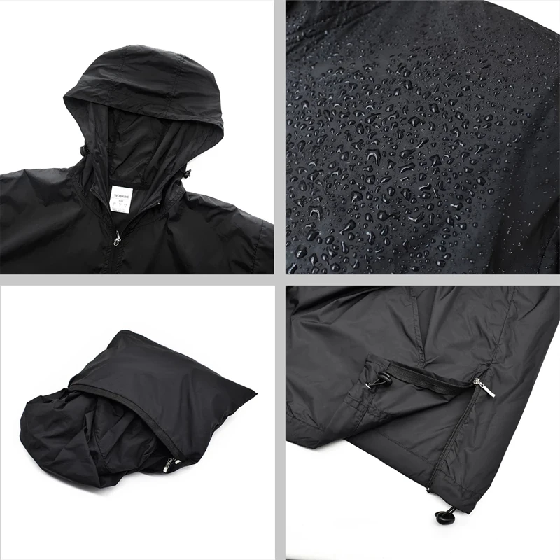 Ультралегкая Мужская велосипедная куртка с капюшоном Водонепроницаемая дышащая