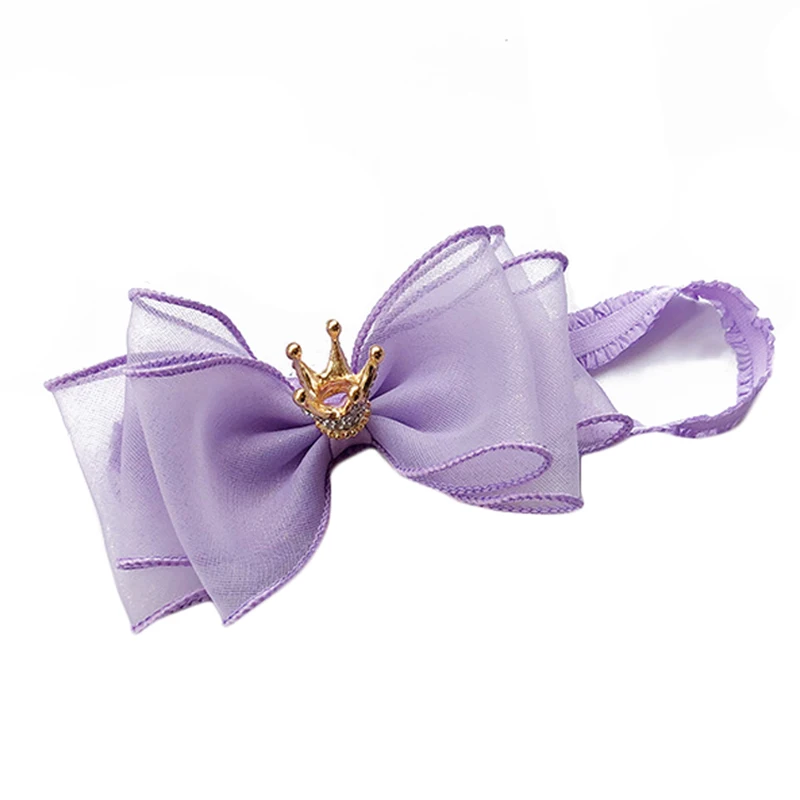 Блестящая Заколка-обруч для волос маленьких девочек повязка на голову с бантом и
