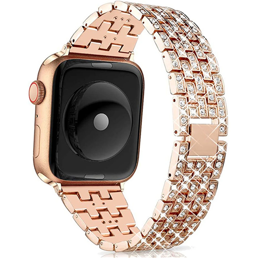 

Diamond Bracelet for Apple Watch 41mm 45mm 7/SE/6/5/4/3 Womens Strap for Iwatch 40mm 38mm 42mm 44mm Luxury Stainless Steel Band