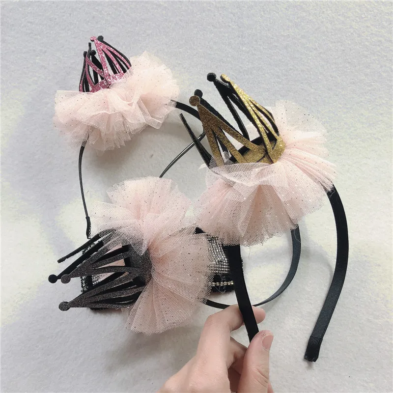 

Headbands For Kids Girl Princess Hairbands Crown Cat Ear Birthday Cap Child Hair Accessories Korean Handmade Sale Clearance