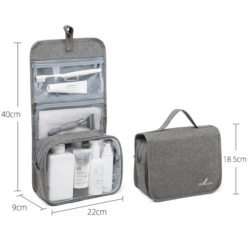 

Travel hook folding wash bag storage bag large capacity transparent waterproof make-up bag bath bag