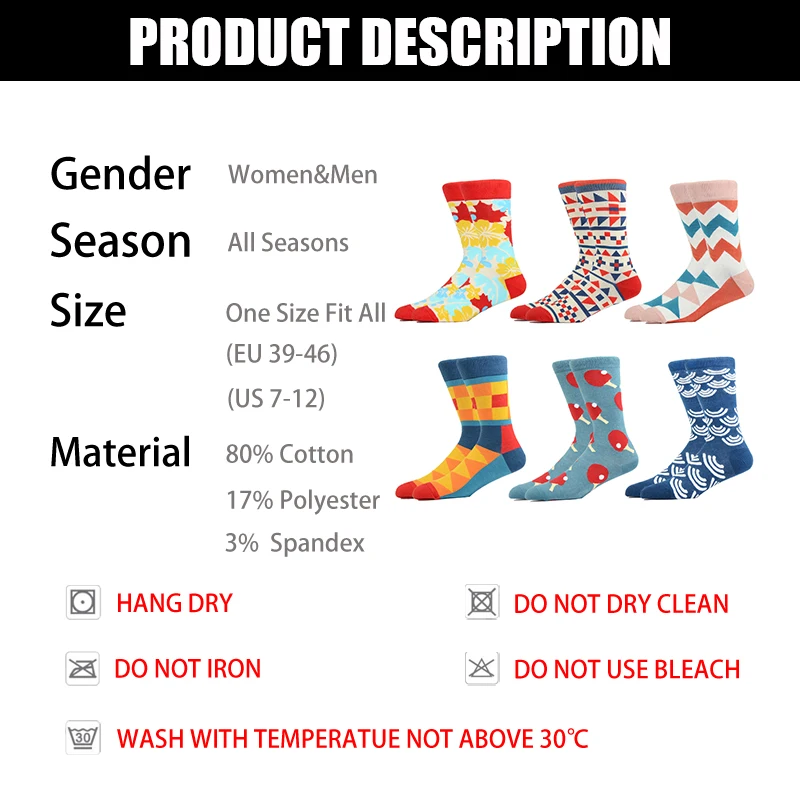 

Funny Socks Men Novelty Design Wave striped table tennis Casual Dressing Business Color Harajuku Fashion Socks
