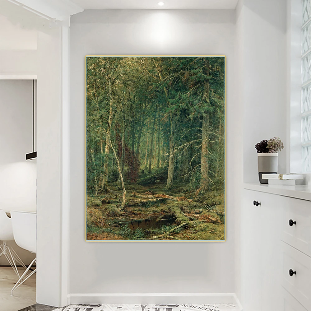 Иван Шишкин 《Пейзаж сосны》холст Картина маслом Искусство Эстетический постер