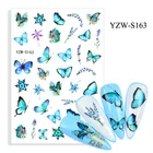 Красочная синяя бабочка 3D наклейка для ногтей геометрические наклейки цветок Переводные слайдеры дизайн ногтей Маникюр украшения салона