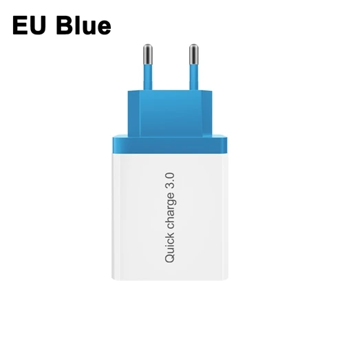 OREY 24 Вт Быстрая зарядка 3,0 быстрое зарядное устройство для samsung S10 3 порта USB зарядное устройство для huawei mate 20 QC 3,0 зарядное устройство адаптер - Тип штекера: EU Blue