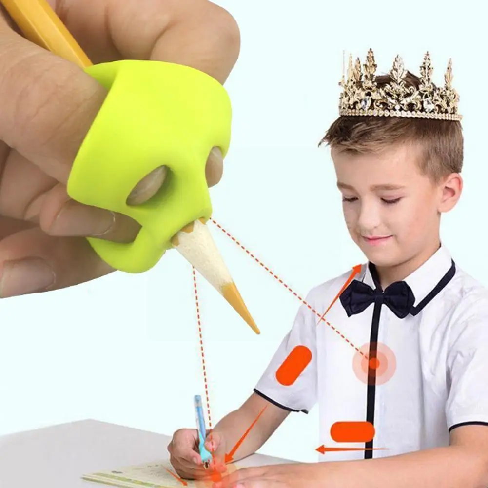 

Children Writing Pencil Pen Holder Kids Learning Practise Silicone Pen Aid Posture Correction Device For Students Pen Holde V2b8