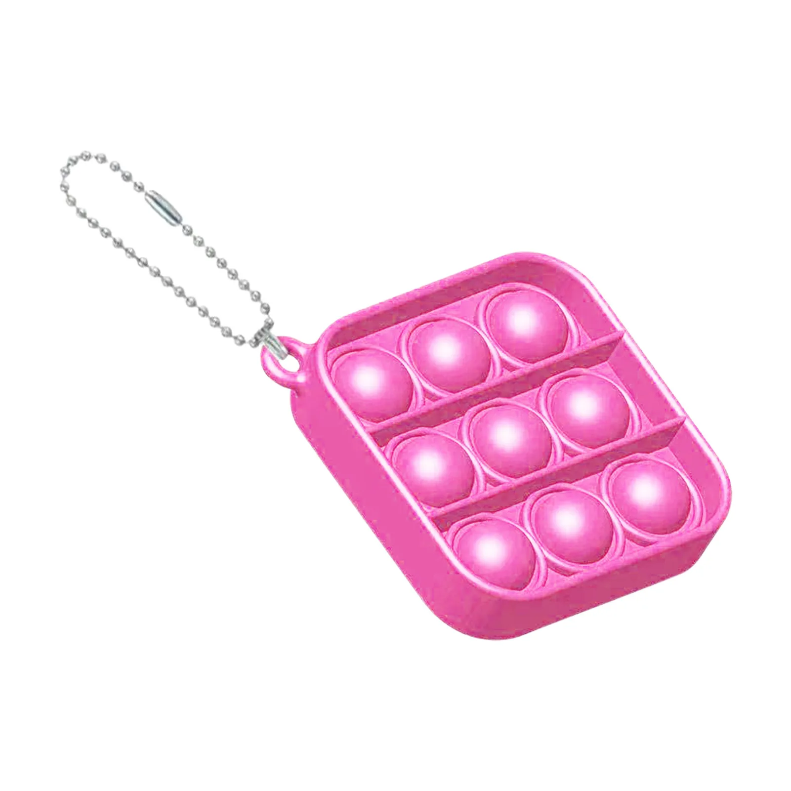 Juguete sensorial de silicona para personas inquietas, colgante de burbujas de empuje con hoyuelos simples, necesidades especiales para el autismo, juguete para apretar el estr&eacute;s-3