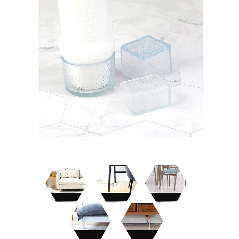 

4pcs/set Furniture Table Covers Socks Hole Plugs Dust Cover Chair Leg Caps Rubber Feet Protector Pads Furniture Leveling Feet