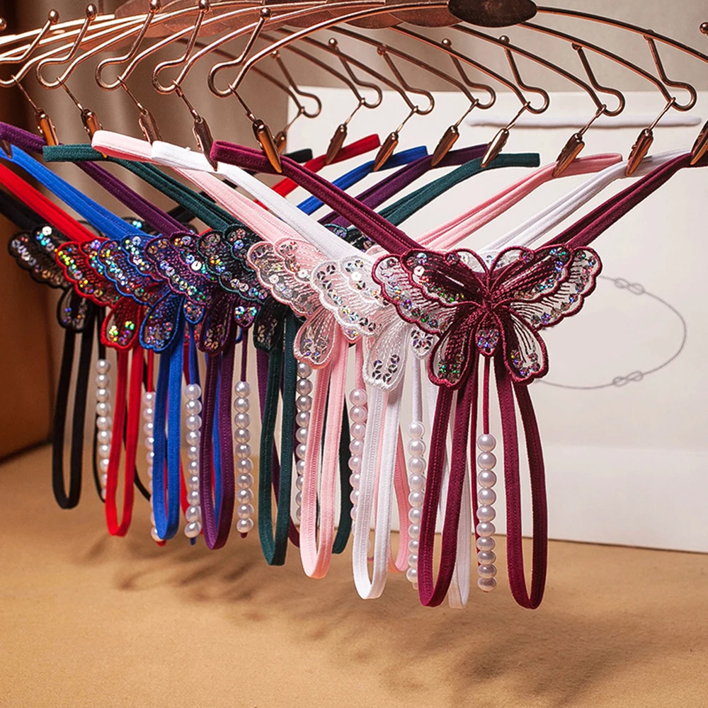 Женское Эротическое нижнее белье с вышивкой в виде бабочек|Трусики| |