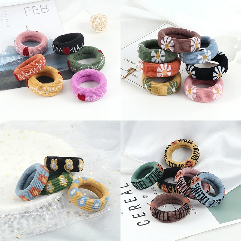 29 стилей 2 шт широкие резинки для волос Галстуки Дейзи цветок улыбка головные