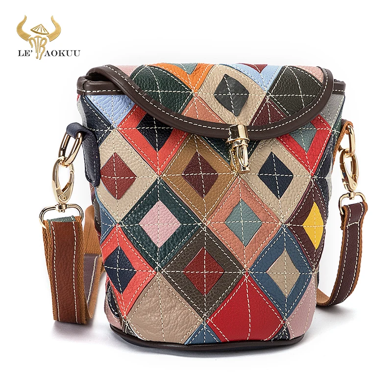 Женская сумка шоппер из мягкой натуральной кожи с цветами маленький кошелек и