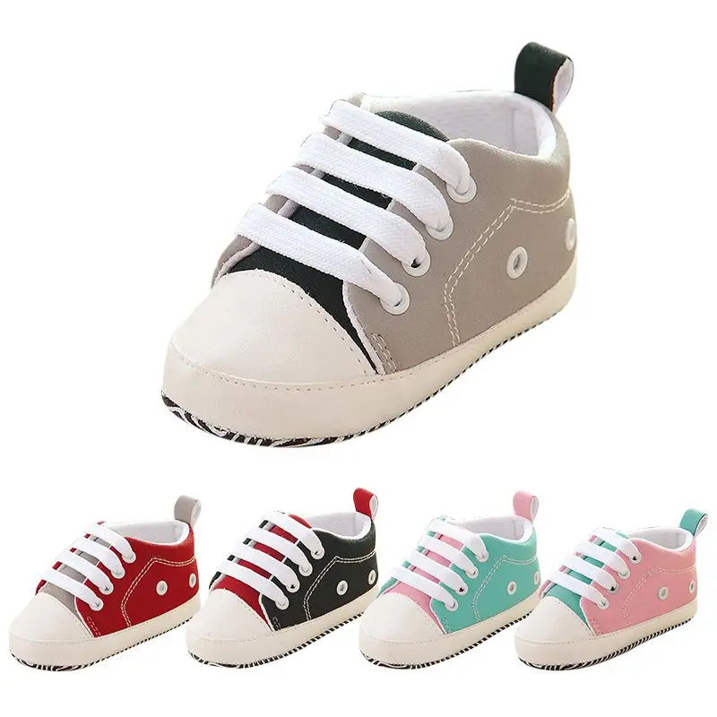 

Baby Shoes Classic Canvas Boy Girl Sneaker Lovely Laces Soft Sole Casual Toddler Crib Shoes Newborn Infant Non-Slip First Walker