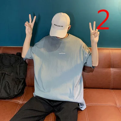 

T-shirt trend ice silk Korean version of the self-cultivation wild thin section printing plaid fashion compassionate 2019