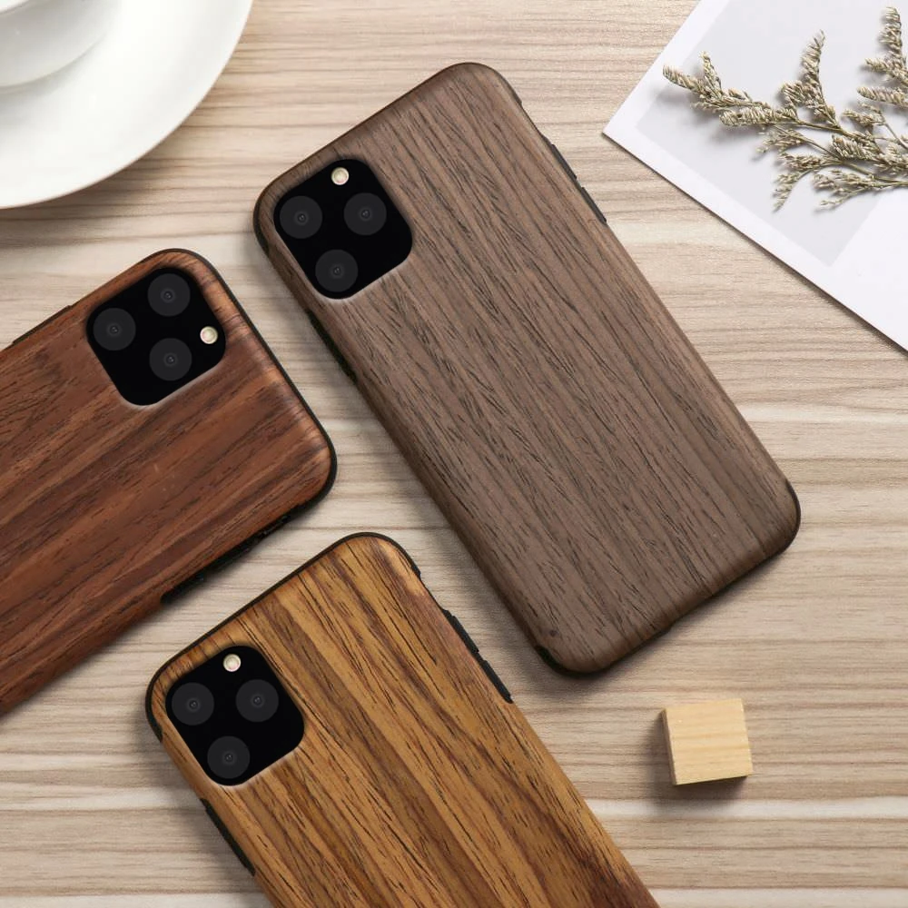 

LAPOPNUT Case for IPhone 11 Pro Xs Max Xr X 7 8 Plus 6 6s 5 5s SE 2020 12 Mini Wood Grain Flexible Silicone Hybrid Slim Cover