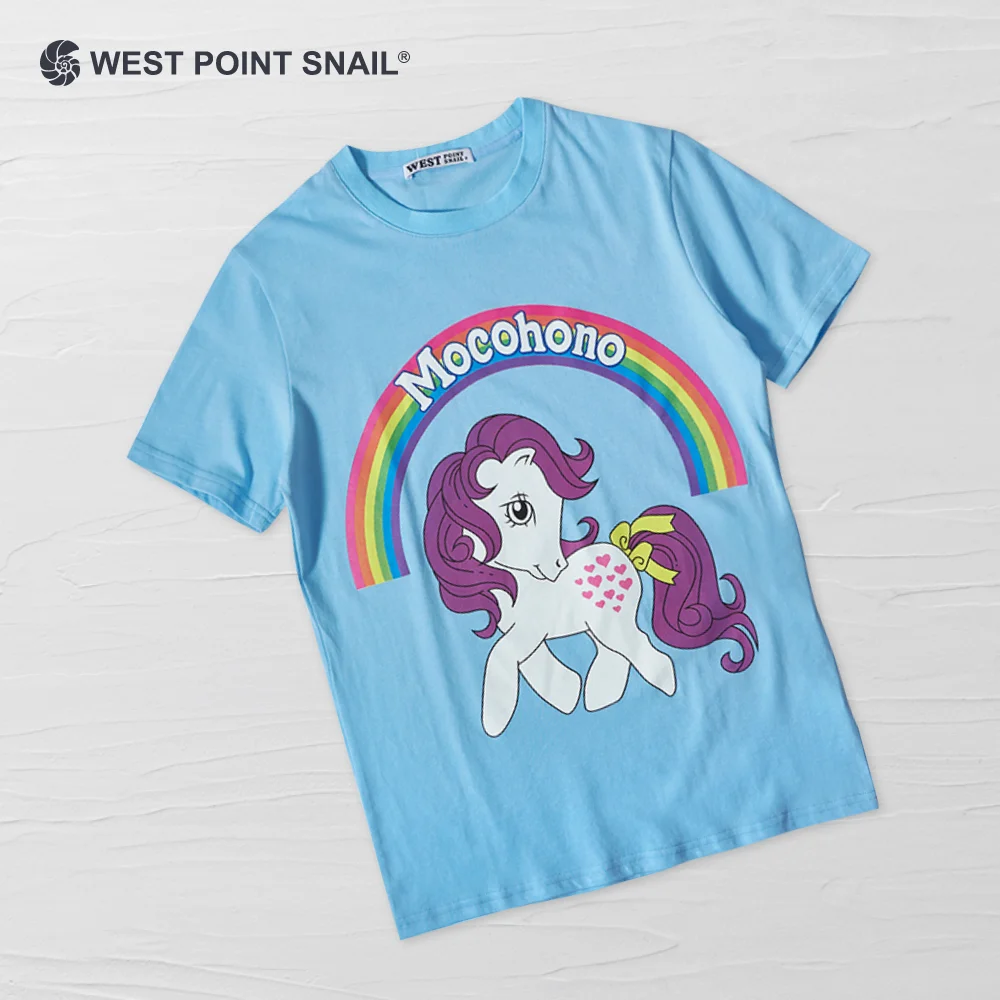 

Men Women Child T-Shirt Tops Pony Cartoon Print Tricolor T-Shirt O-Neck Parent-child Casual Cute Kawaii Tee Short Sleeve Clothes