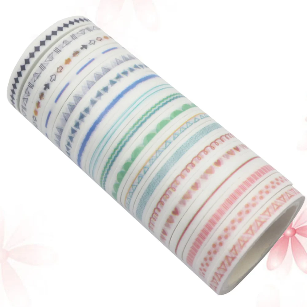 

18 Rolls Simple Creative Pattern DIY Scrapbook Stickers Fashion Diary Paper Tapes for DIY Craft Decoration