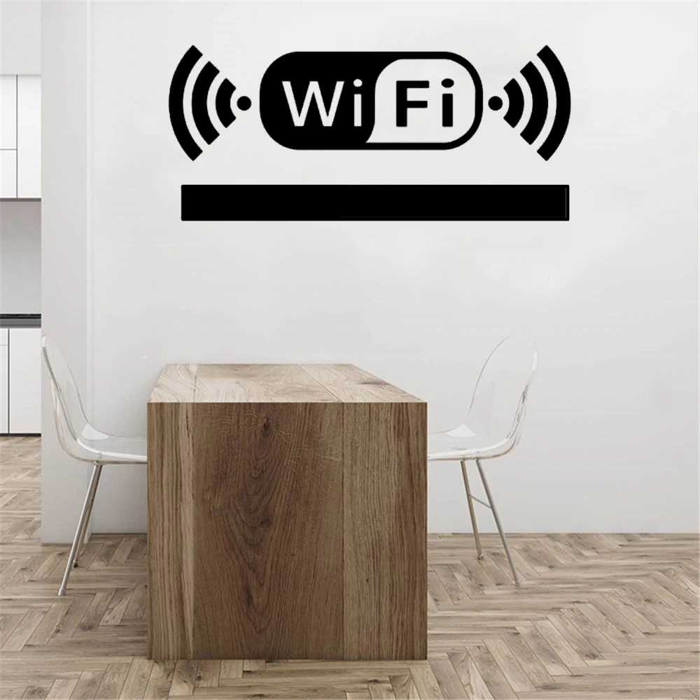 WIFI знак 3D акриловые зеркальные настенные наклейки перезаписываемая учетная