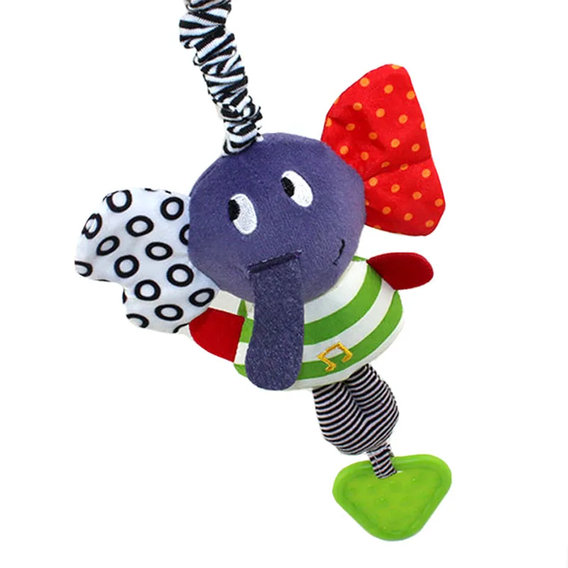 

Baby Rattles Wholesale Infant Kids Music Elephant Hanging Hand Bed Stroller Soft Dolls Educational Toys Teether Rattles