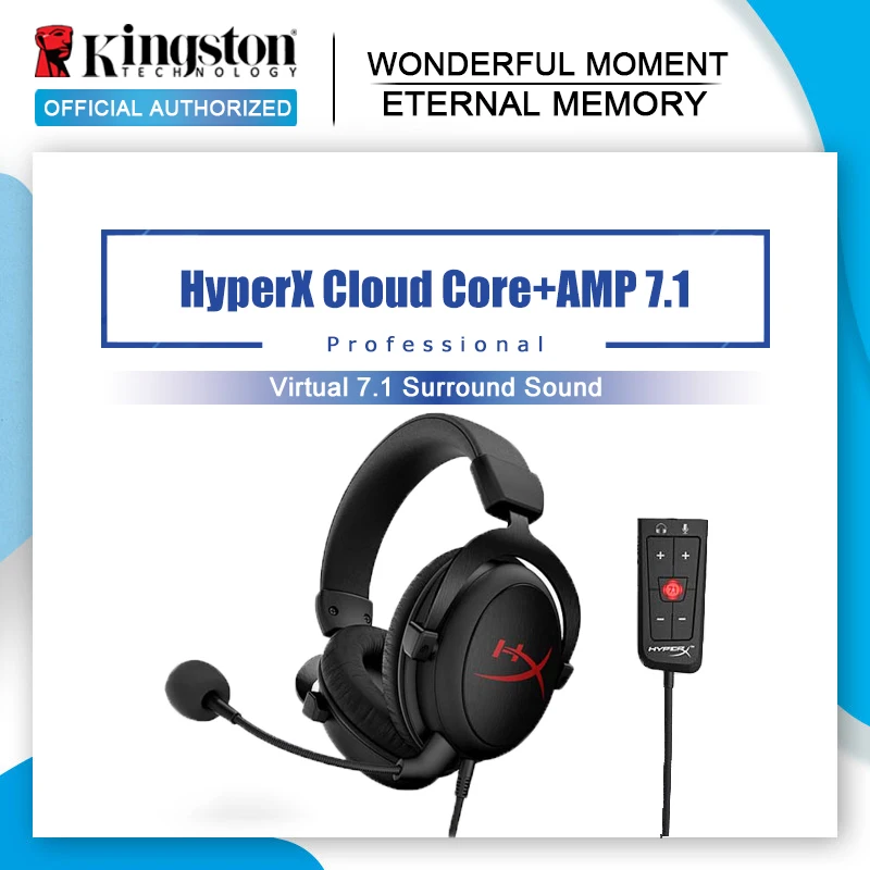 Новинка игровая гарнитура kingston HyperX Cloud Core + AMP 7 1 surround с микрофоном