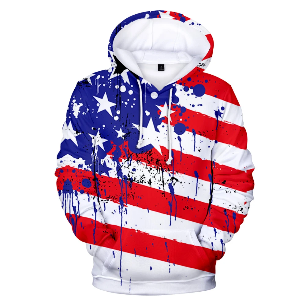 

2020 USA Hoodies Men Sweatshirt JULY FOURTH Hooded United States America Independence Day Hoody Mens National Flag Clothes