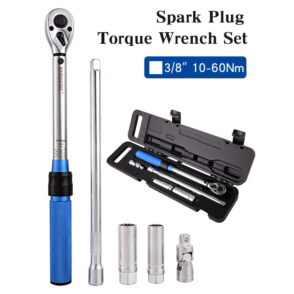 

10~60Nm Sprak Plug Torque Wrench Set Multifunction Car Repairing Tool Universal Joint 360° Free Rotation Utility Tool Set