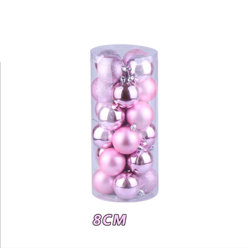 Розовый 8cm/24pcs Christmas Xmas Tree Ball christmas ball christmas decorations for Home Christmas decorations Gift - Цвет: Розовый