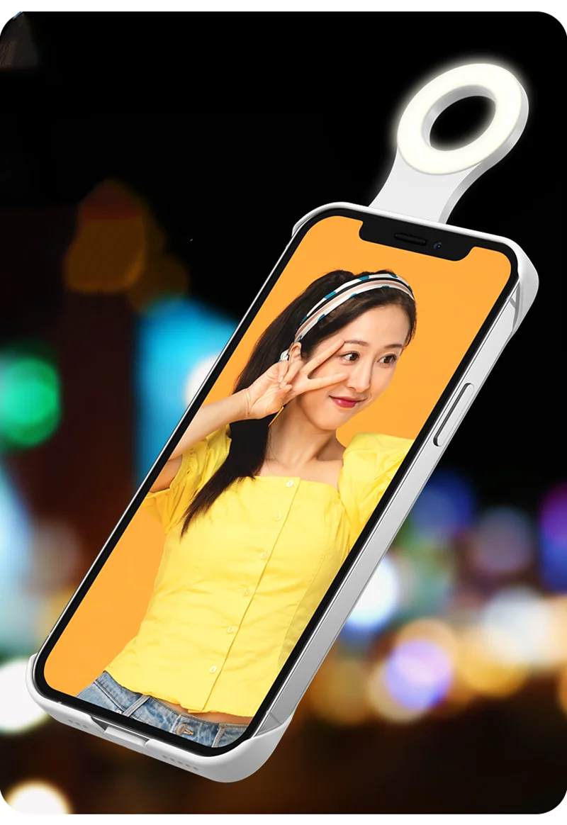 

For iPhone12Pro Max Fill Light Mobile Phone Case X 11 Smart Ring Flash Live XR XS Apple