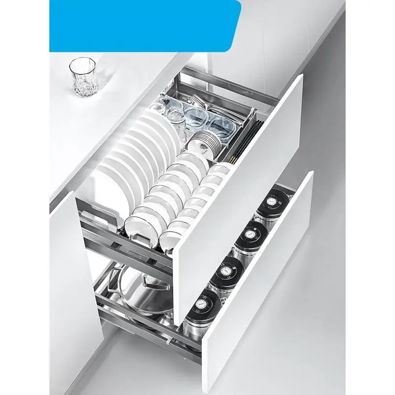 Mutfak Armario De Despensa Gabinete Dish Rack Drawer for Pantry Stainless Steel Cozinha Cocina Kitchen Cabinet Storage Basket | Дом и сад