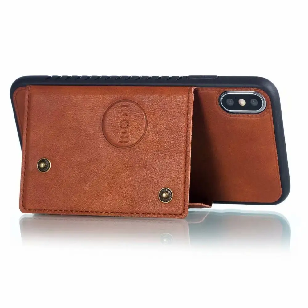 Для Iphone Xs Max X Xr Чехол Футляр кожаный чехол книжка с карманом из силикона Coque для 8 7 6
