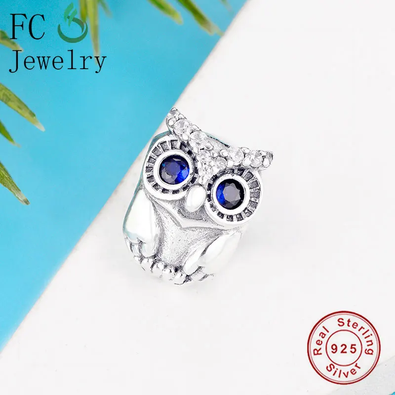 FC Jewelry Fit оригинальный брендовый браслет с подвесками из серебра 925 пробы голубым