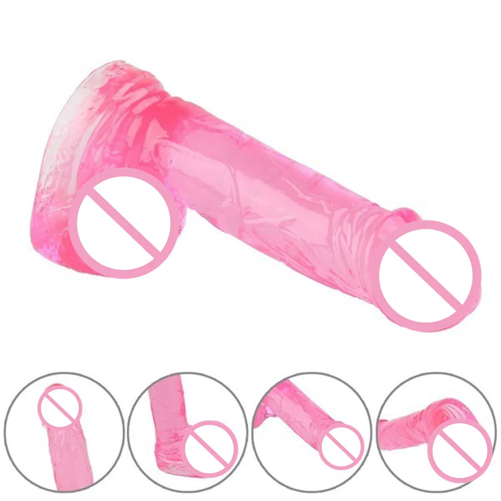 Мягкий Желе массажер фаллоимитатор на присоске мастурбатор Вагина