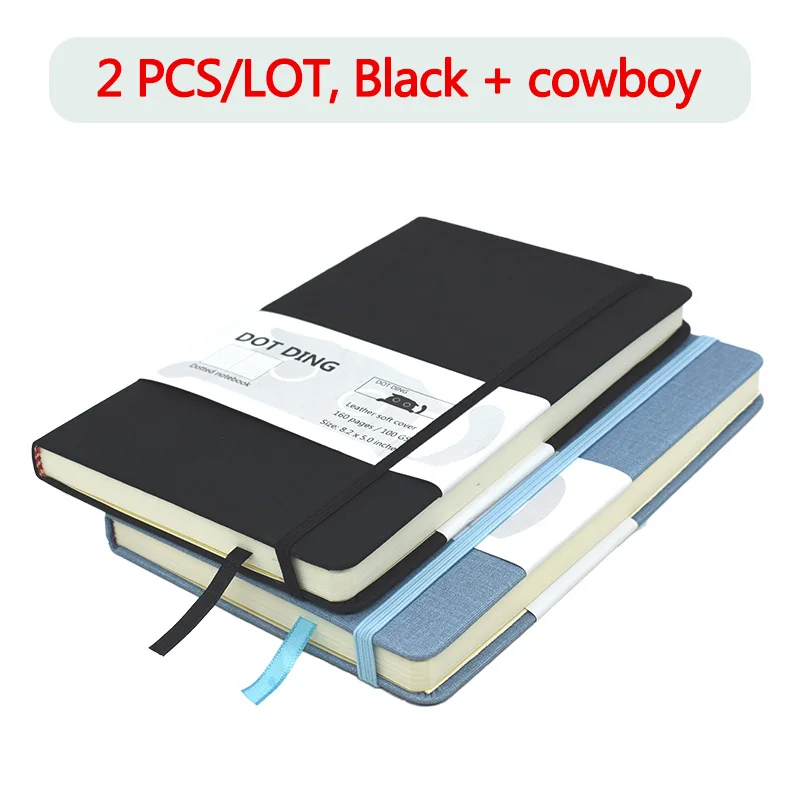 Блокнот А5 в горошек 2 шт./лот ежедневник твердом переплете 160 г/м2 страниц блокнот