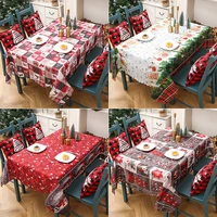newest tablecloth christmas decorations 2022 layout creative christmas printing table cloth on the table for home party banquet