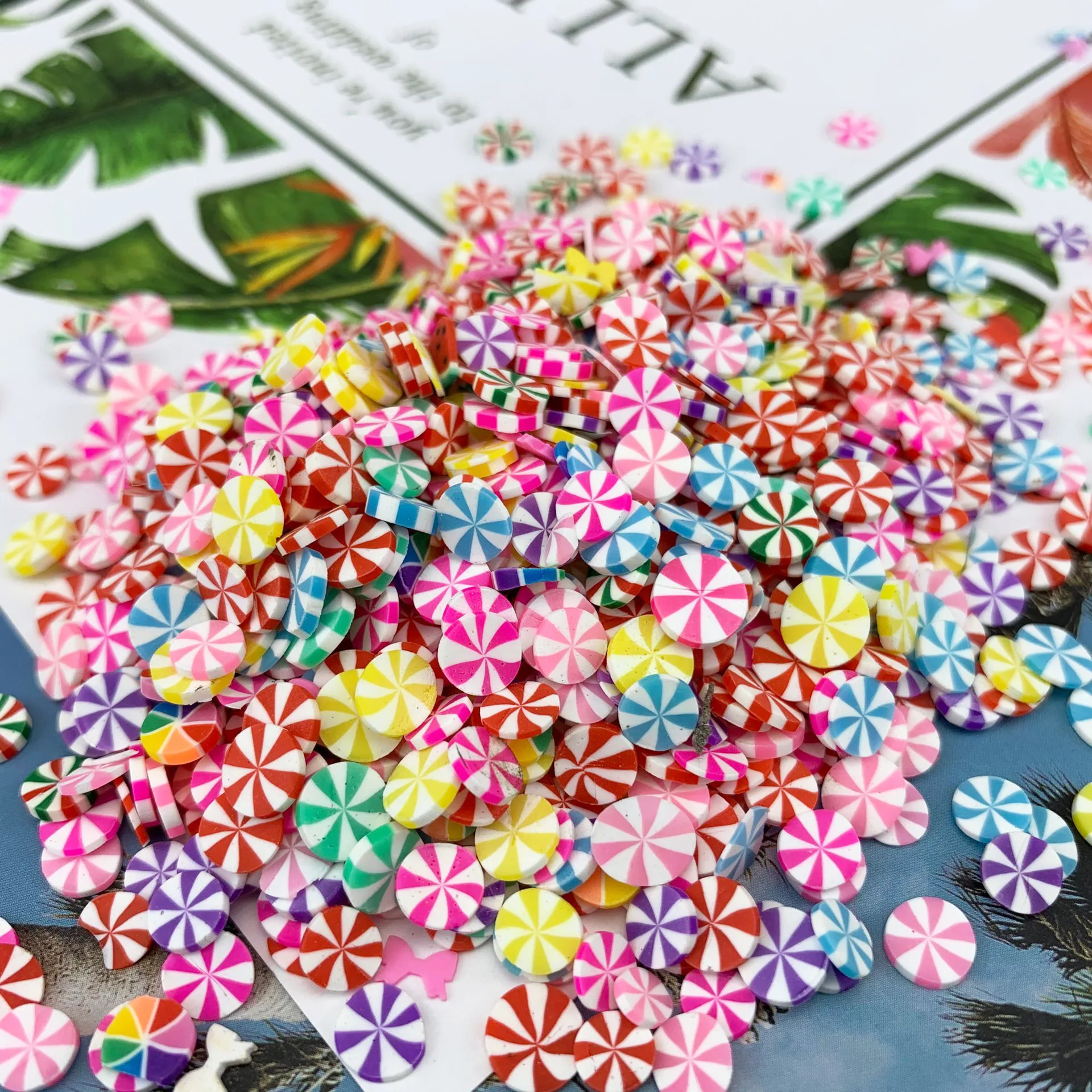 Милые ломтики узора добавление для ногтевого дизайна наполнитель слайма блеск