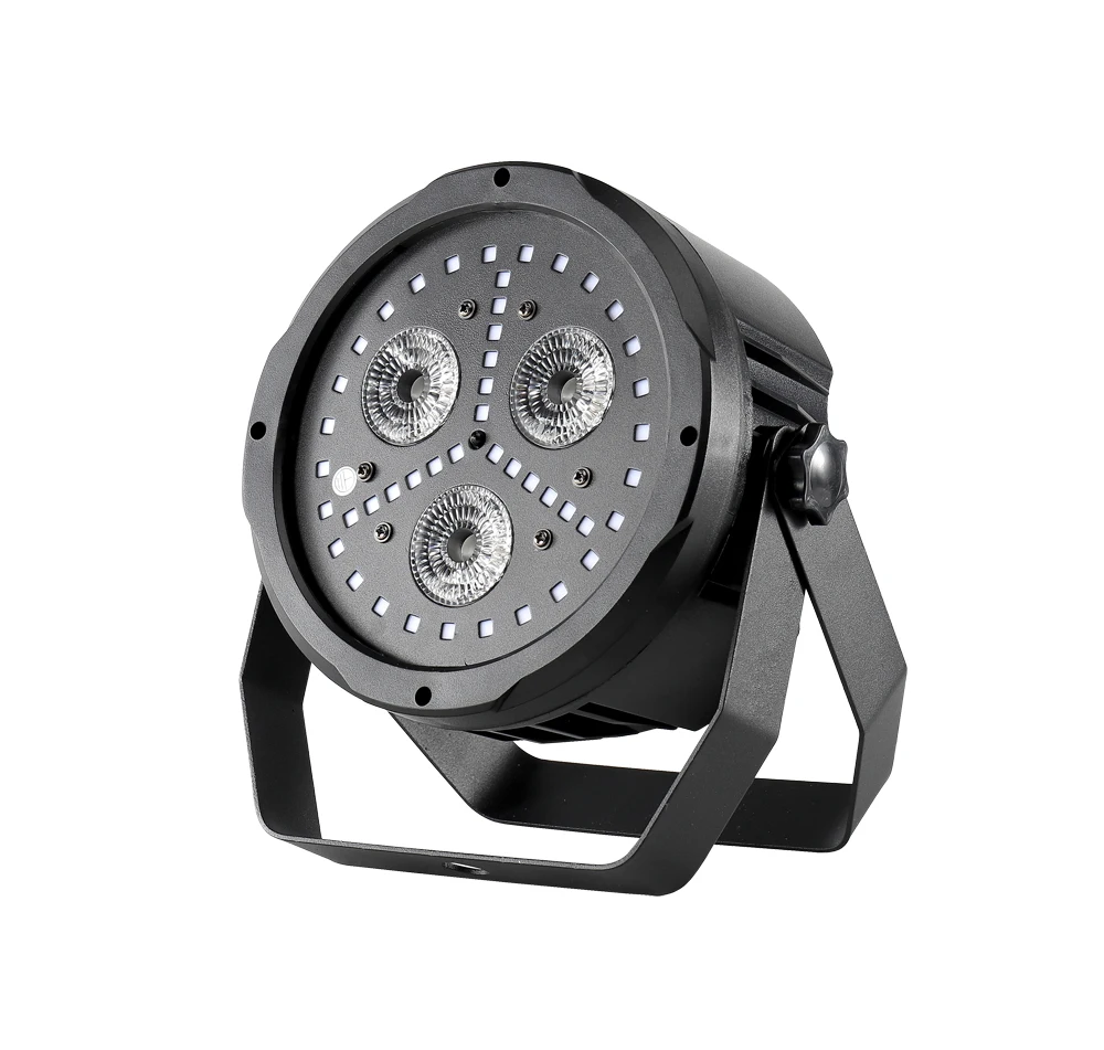 Цветной плоский светодиодный светильник TIPTOP с 2 эффектами 3x18 Вт RGBWA + UV 6 в 1 45