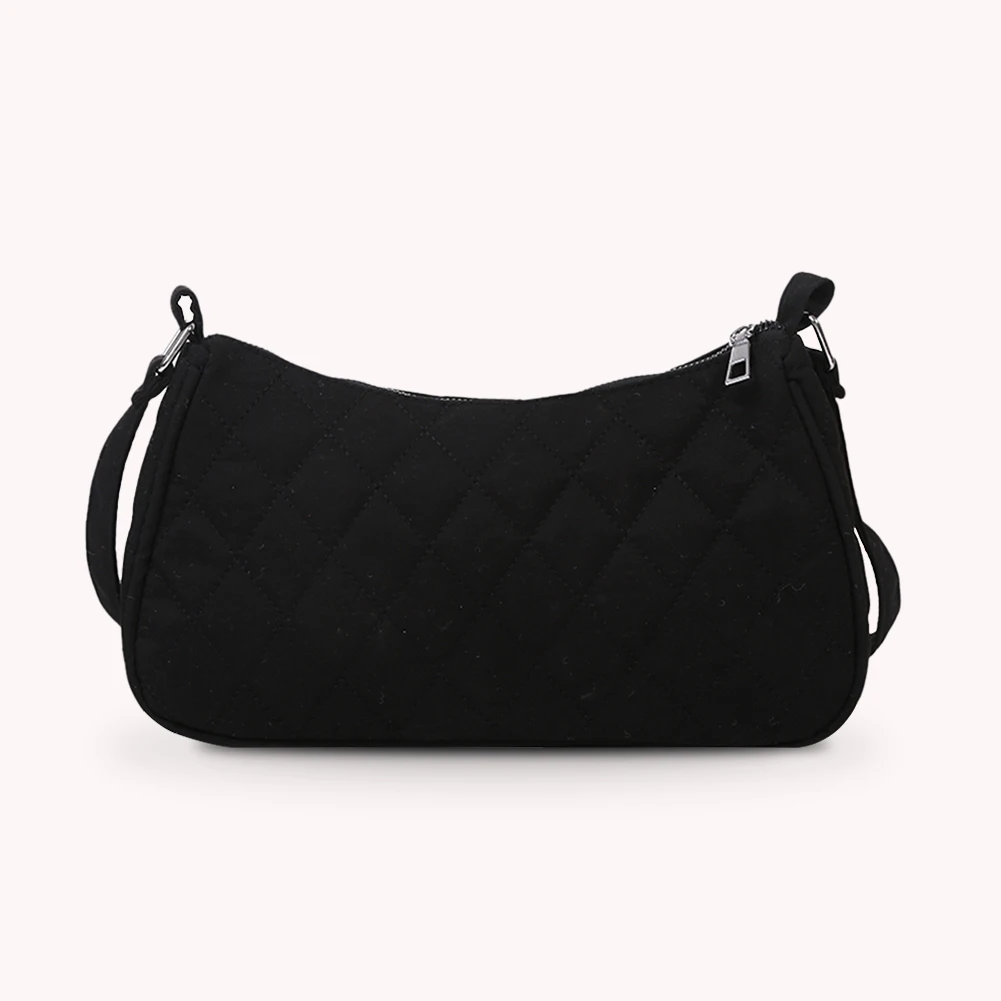 

Women Solid Hobo Messenger Handbag Nylong Portable Lattice Shoulder Underarm Bag Fashion Exquisite Shopping Bag