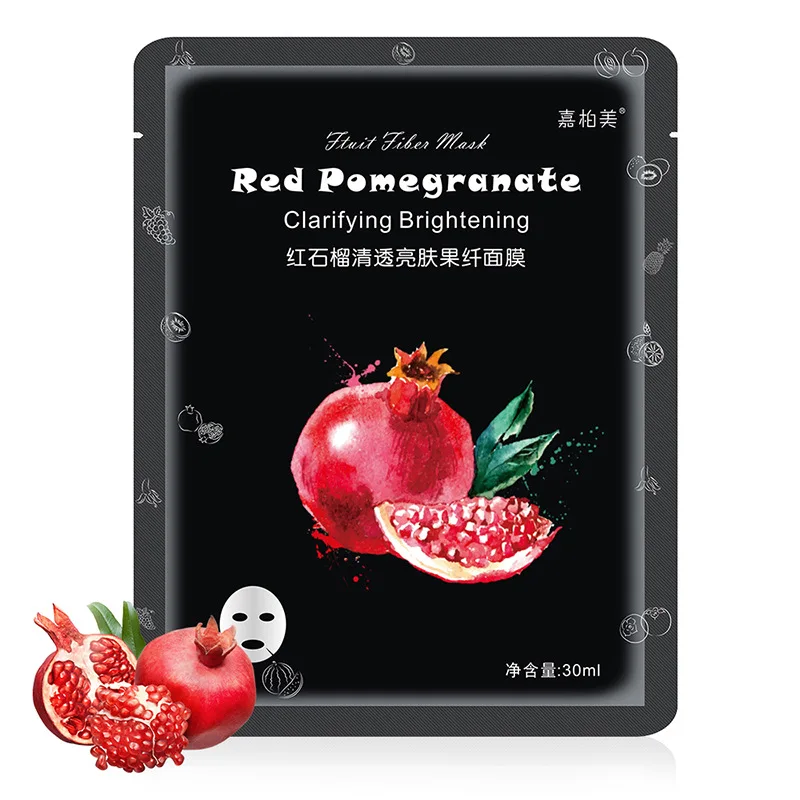 

Jiabaimei Fruit Fiber Mask Green Apple Red Pomegranate Blueberry Fresh Orange Moisturizing Variety 6 Pack